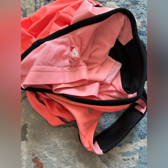 Lululemon Cardio Kick Top Womens Color Block Racerback Tank Coral Black Size 8 - Picture 4 of 4